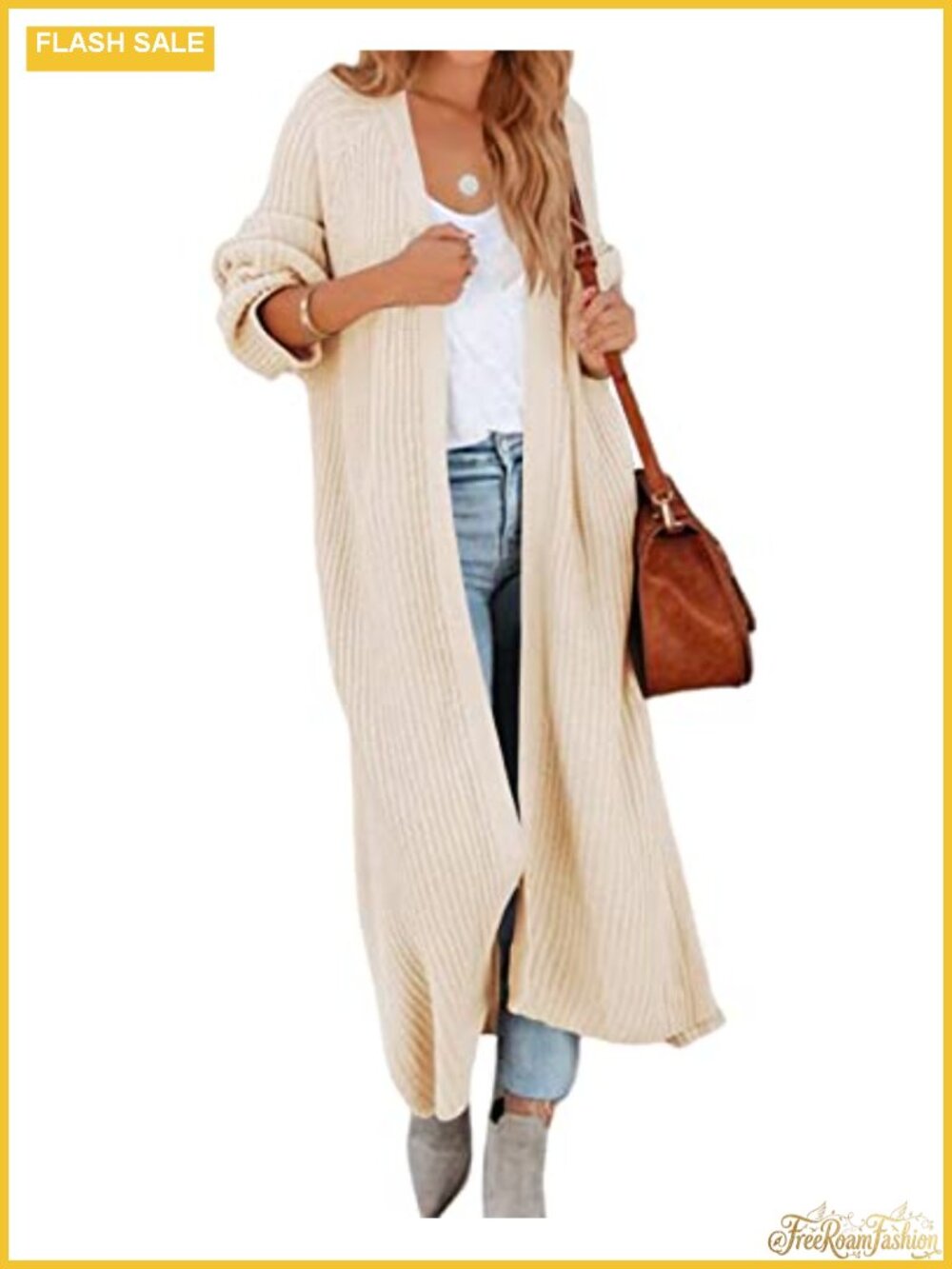 Oversized Long Knit Duster Cardigan Open Front Maxi Sweater Coat